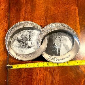 Pewter wedding picture frame.